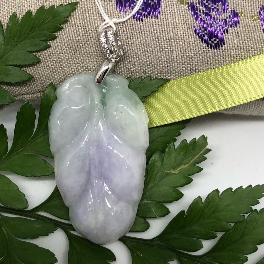 Beautiful light purple and green jade pendant